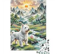 West Highland White Terrier Jigsaw Puzzles Puzzle for Adults Kids. 1000 Piece Impossible Challenge Toy Educational Game Home Decoration for Adults& Kids Age 14 Years Up 1000pcs (75x50cm)