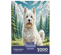 West Highland White Terrier Jigsaw Puzzles Puzzle for Adults Kids. 1000 Pieces Clever animals Whimsical Challenge Toy Educational Games Home Decoration for Educational Games Gifts 70x50cm/1000pcs