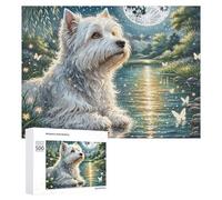 West Highland White Terrier Jigsaw Puzzles Puzzle for Adults Kids. 500 Piece Cute Pet Great Gifts Challenge Toy Educational Game Home Decoration for Adults& Kids Age 14 Years Up 500 PCS