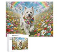 West Highland White Terrier Jigsaw Puzzles Puzzle for Adults Kids. 500 Piece Cute Pet Whimsical Challenge Toy Educational Games Home Decoration for Adults& Kids Age 14 Years Up 500 PCS