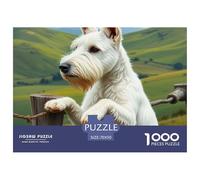West Highland White Terrier Jigsaws Kid Age 12 Years Up Impossible And Difficult Challenge 1000 Piece Pet Dog Challenging Puzzle Games Puzzle Games There Are Letters on The Back 70x50cm/1000pcs