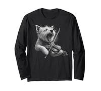 West Highland White Terrier Playing Violin Violinist Dog Long Sleeve T-Shirt