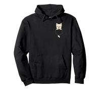 West Highland White Terrier Puppy Pocket Cartoon Dog Art Pullover Hoodie