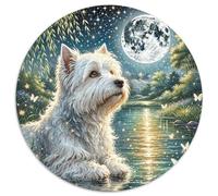 West Highland White Terrier Puzzle 1000 Pieces Jigsaw Rotundity Jigsaws Adults Kids Puzzles Brainteasing Impossible Challenging Puzzling Fun 1000pcs (67.5x67.5cm)