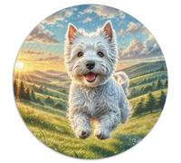 West Highland White Terrier Puzzle 1000Pc Jigsaw Round Jigsaws Adults Kids Puzzles Perfect for Relaxation Whimsical Challenges Extra Fun Unique 1000pcs (67.5x67.5cm)
