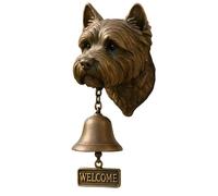 West Highland White Terrier Welcome Doorbell, Humorous Dog Head Shaped Decorative Doorbell Vintage Resin Decorative Outdoor Doorbell Manually Ring The Doorbell For Porch And Daily Home Decoration (#A)