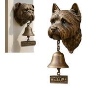 West Highland White Terrier Welcome Doorbell, Pug Welcome Doorbell, 3D Vintage Cast Iron Dinner Bell, Retro Metal Outside Vintage Door Bell, Farmhouse Hanging Bell for Yard Garden Decoration(#D)