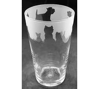 WEST Highland White Terrier Westie Frieze Boxed 1 Pint Conical Beer Glass