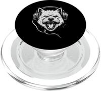 West Highland White Terrier With Headphones DJ Music Dog PopSockets PopGrip for MagSafe