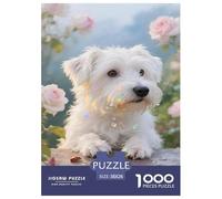 West Highland White Terrier1000Pieces JigsawPuzzlesanimal ForAdults Colourful Brainteasing Age12+byth ThemeFlowersandBirds Brainteasing Adults Jigsaw Puzzle 38x26cm/1000pcs