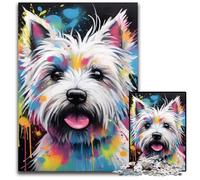 West Highlands Graffiti Painting Puzzles 1000 Pieces for Adults Jigsaw Puzzles for Adults Family Activity, DIY Home Decor, 50x75CM/19.68x29.52inch