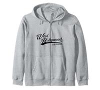West Hollywood California Suitable for Men Women. Zip Hoodie