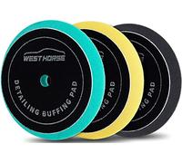 WEST HORSE 5 Inch Buffing Polishing Pads, 3Pcs Orbital Buffer Pads for 5"/125mm Backing Plate, Foam Polish Polisher Pads for Car Compounding, Polishing and Waxing