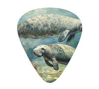 West Indian Manatees - Guitar Picks-12 Pack Includes Thin, Medium & Heavy Gauges, Best Gift for Guitar Lovers