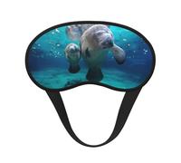 West Indian Manatees Print Sleep Mask, Eye Sleeping Mask for Women and Men for Total Darkness, Reduces Puffy Eye Mask