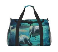 West Indian Sea Animals Printed Travel Duffle Bag for Men Women Large Sport Gym Bag Handbag with Shoulder Strap for Travel Weekend Fishing Hunting