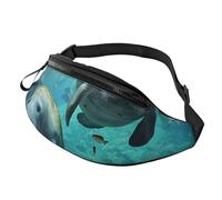 West Indian Sea Animals Printed Waist Bag with Headphone Jack, Personalized Bumbags Fanny Packs Unisex Running Hiking Crossbody Bags for Men Women