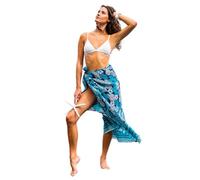 West Indies 100% Pure Soft Cotton Women’s Designer Sarong Pareo Swimsuit Cover up - Many Beautiful Colors and Designs, Pina Colada Navy, One Size