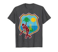 West Indies Cricket | West Indies Flag T-Shirt, Men, Dark Heather Grey, 6X-Large