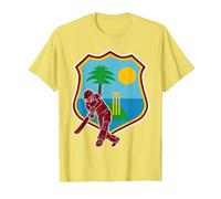 West Indies Cricket | West Indies Flag T-Shirt, Men, Lemon Yellow, Small