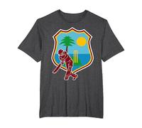 West Indies Cricket | West Indies Flag T-Shirt, Men's Big and Tall, Dark Heather Grey, 2X Tall
