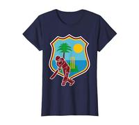 West Indies Cricket | West Indies Flag T-Shirt, Women, Navy Blue, Small