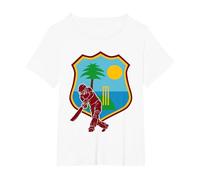 West Indies Cricket | West Indies Flag T-Shirt, Women's Plus, White, 6X