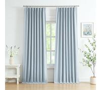 WEST LAKE 10 FT Tall Dusty Blue Bailey Pinch Pleated Full Blackout Curtains