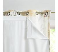 WEST LAKE 100 Blackout Curtain Liner 2 Panels Light Blocking Liner Thermal Insulated Rod Pocket Window Drapes for Living Room Bedroom Winter Curtain Liner for Grommet top Panels,48" Wx 81" L, White