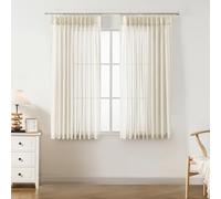 WEST LAKE Egret Iovry Pinch Pleat Sheer Curtain Panels 72 Inches Long,Cream French Pleated Sheer Drapes for Living Room Bedroom,Soft Farmhouse Back Tab Window Treatment,Custom Multi Sizes,58"Wx72"Lx2