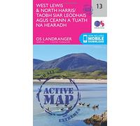 Landranger Active 13 West Lewis & North Harris Map With Digital Version, Pink One Size