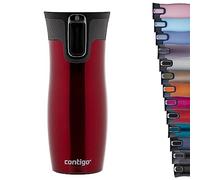 Contigo West Loop Autoseal Travel Mug, Stainless Steel Thermal Mug, Vacuum Flask, Leakproof Tumbler, Coffee Mug with BPA Easy-Clean Lid, 470 ml, Red