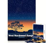 West MacDonnell Ranges Sunset 1000 Piece Jigsaw Puzzles for Teenagers Jigsaw Cognitive Workout Calm Leisure Ideal Fit Winter Gift (50x75cm)