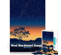 West MacDonnell Ranges Sunset Jigsaws for Adults1000 Pieces Brain Memory Game Fine Cut Premium Finishing Engaging Way to Pass Free Hours (50x75cm)