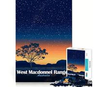 West MacDonnell Ranges Sunset Puzzle for Adults 1000 Pieces Memory Play Game Firm Fit Secure Assembly Meaningful Connection Building Game (38x26cm)