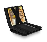 West Magic Wallet Classic Compact Wallet with Large Coin Pocket Black