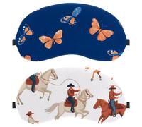 West Men Cowboys with Horses Pattern 2-Pack Light-Blocking Soft Breathable Sleep Mask Eye Masks Sleeping Mask