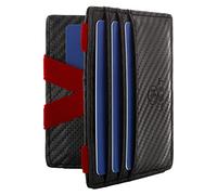 WEST - Men's Credit Card Holder with Coin Purse + Gift Box - RFID Compact Super Resistant Men's Wallet - Credit Card Holder, Charcoal-Red, Slim - Tasca piccola monete, RFID Wallet