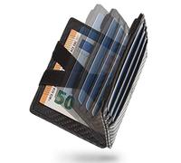 WEST - Men's Credit Card Holder with Coin Purse + Gift Box - Super Durable Compact RFID Wallet for Men - Credit Card Holder, Carbon, Grande pochette à monnaie, Classic