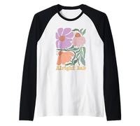 West Midlands Dialect Retro Floral Groovy Boho Alright Bab Raglan Baseball Tee