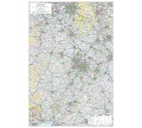 West Midlands Wall Map (119 x 82 cm) - Large Detailed Regional Map | Birmingham, Coventry, Wolverhampton & Dudley | 1:200,000 Scale | Colour Road Network Reference Map
