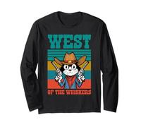 West Of The Whiskers Cowboy Cat Sheriff Long Sleeve T-Shirt