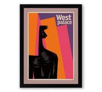 West Palace Giraffe Mid-Century Framed Wall Art Print A2 (59.4×42cm) Black, Wall Decor for Living Room, Bedroom, Office & Home, Ready to Hang, Art Gift