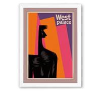 West Palace Giraffe Mid-Century Framed Wall Art Print A3 (42×29.7cm) White, Wall Decor for Living Room, Bedroom, Office & Home, Ready to Hang, Art Gift