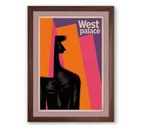 West Palace Giraffe Mid-Century Framed Wall Art Print A4 (29.7×21cm) Walnut, Wall Decor for Living Room, Bedroom, Office & Home, Ready to Hang, Art Gift