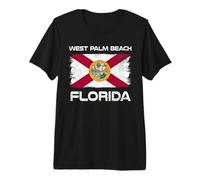 West Palm Beach Florida Flag Distressed Design Premium T-Shirt