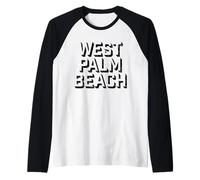 West Palm Beach Florida - West Palm Beach FL Block Raglan Baseball Tee