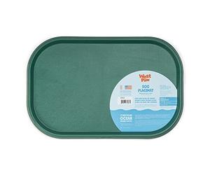West Paw Seaflex Doggie Placemat - Less Mess Placemats for Dogs, Cats, Pets for Quiet Feeding - Eco-Friendly - Dishwasher Safe, Non-Toxic, Non-Slip - Raised Edges to Hold Dog Bowls, Kelp