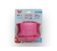 WEST PAW Zogoflex Holiday Toppl Treat Dispensing Dog Toy Puzzle - Interactive Chew Toys for Dogs - Dog Toy for Moderate Chewers, Fetch, Catch - Holds Kibble, Treats, X-Large, Candy Cane