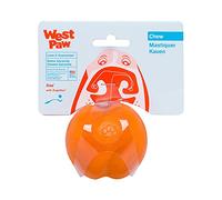 WEST PAW Zogoflex Jive Ball Dog Chew Toy - Bouncing Toys for Dogs, Fetch, Catch, Chewing, Play - Floatable, Recyclable Balls - Latex-Free, Non-Toxic, Dishwasher Safe Dog Toy (Tangerine, Small)
